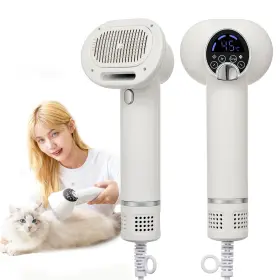 HAD-01-WHITE-004 POPET Dog Hair Dryer Brush Speeds Tou