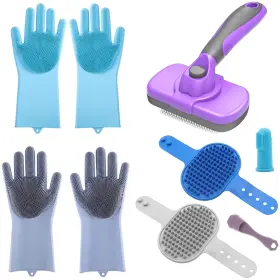 797387148738 POPSICA Dog Gloves Brush Set Washing Cleaning
