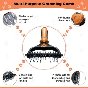 691959127018 PRET LIVELY Pet Hair Dematting Tool Mats Rake #3