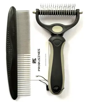 763092435517 PROBUSINES Double Pet Undercoat Rake Dehairing