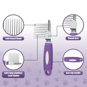 710436739909 PUIUISOUL Detangling Pet Comb Dog Cat #3
