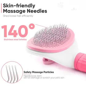 777192945821 PUPTILY Cat Brush Cleaning Slicker Release Dog #2