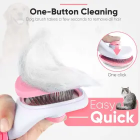 777192945821 PUPTILY Cat Brush Cleaning Slicker Release Dog #3