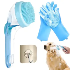 072672718198 PUVXGUR Dog Bath Brush Soap Dispenser Pet