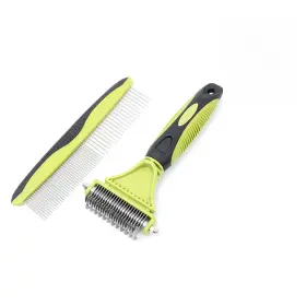 Pyn-comb-green PYN PET SMART Brush Undercoat Rake Double Dogs