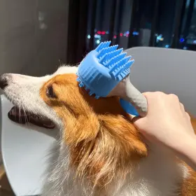 746608300288 QMEAKMONY Dog Bath Brush Shampoo Scrubber Soap #2