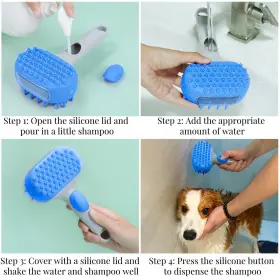 746608300288 QMEAKMONY Dog Bath Brush Shampoo Scrubber Soap #3