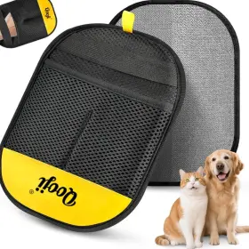 Qooji 754297285564 Pet Hair Remover Glove Reusable Electrostatic Lint And Fur Blackyellow
