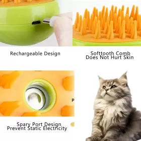 445017013019 QQV Steamy Cat Brush Massage Pet Hai #2