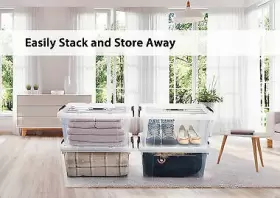 91QT QRINNOVATIONS Tote Stackable Storage Latching Lid Pack #3