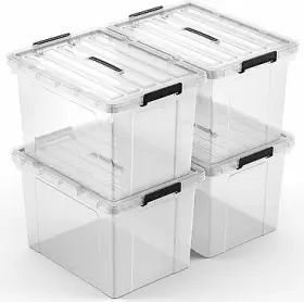 91QT QRINNOVATIONS Tote Stackable Storage Latching Lid Pack