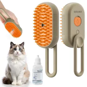 743352602026 QSUKE Cat Steam Brush Pet Brushes Rechargeable