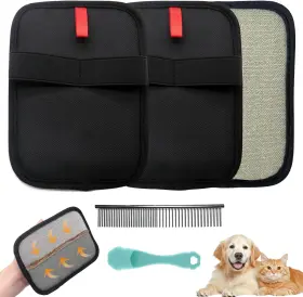 2SMALL-BLACK QVJFZUD Pet Hair Removal Glove Electrostatic Dog