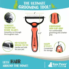 850006873753 RAW PAWS Undercoat Rake Dematting Tool Dogs Cats #3