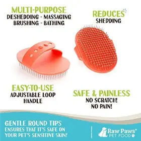 850030286857 RAW PAWS Brush Rubber Tipped Pin Dogs Cats Fo #2