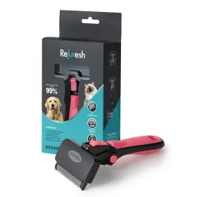 Refuresh Hc030-c75 Deshedding Dog Brush For Long Hair Medium Pink Gentle T