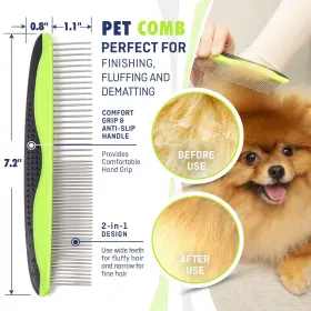 085002294374 REXIPETS Dog Cat Brush Comb Pet Set Double Desh #3