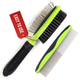 085002294374 REXIPETS Dog Cat Brush Comb Pet Set Double Desh