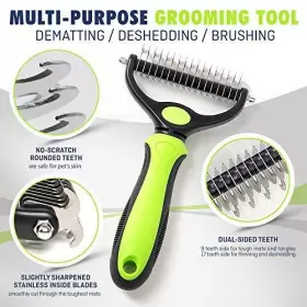 850022943775 REXIPETS Pet Dematting Set Undercoat Rake Comb #2