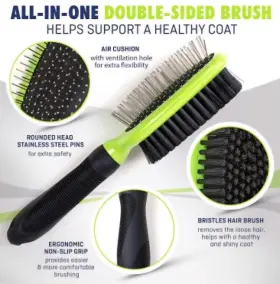RYCW6143 REXIPETS Dog Wire Pin Double Brush Deshedding Tool