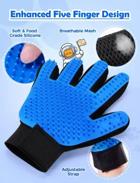 791126477363 RIFNEEIM Cat Glove Brush Pet Deshedding Cleaning #2