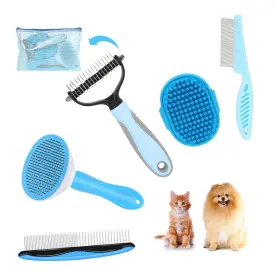 445056360327 ROPO Dog Bath Brush Dematting Rake Comb Hair Kit