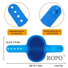 712450141398 ROPO Dog Brush Pet Shampoo Bath Massage Rubber #3