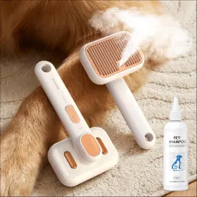 Rorhxia 744110708066 Steam Dog Brush For Shedding Skin Friendly Self Cleaning 1 Shampoo I