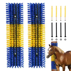 Rouisxue 674519882589 Livestock Scratch Brush For Cattle Horses Goats Cow Durable 2pcs Yellow