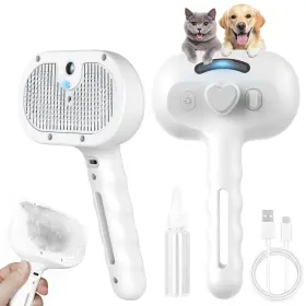 LETSFEED-2 RUBLELITIE Pet Steam Brush Dogs Cats Shedding Tool