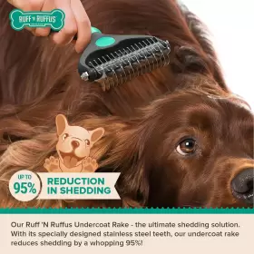 313023896841 N RUFFUS Ruff Ftn Dog Brush Shedding Double Rake #2