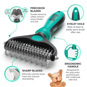 313023896841 N RUFFUS Ruff Ftn Dog Brush Shedding Double Rake #3