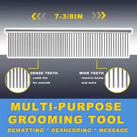 726084301245 SAYTAY Dog Comb Cat Rounded Ends Steel Professio #2