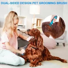 614162695945 SEDUCTE Pet Brush Double Shedding Dematting Rake #3