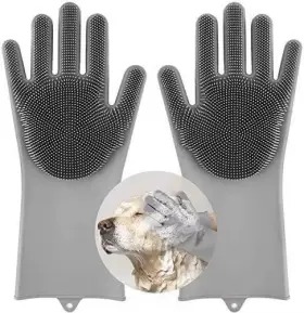 783902810396 SENE Pet Gloves Silicone Dog Bathing Hair