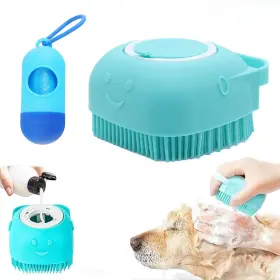BBLUE2PC SESAWILLIAM Dog Bath Brush Pets Scrubber Shampoo