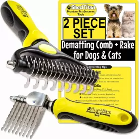 603784501963 SHEDTITAN Dematting Tool Dogs Cats Set Undercoat