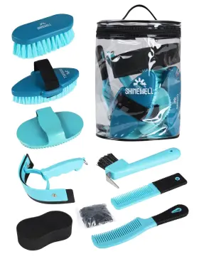 Shinewell Swbrush14 Horse Grooming Kit Complete Brush Set Equine Tools