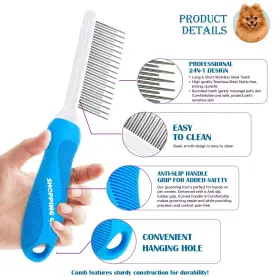 728434688518 SHOPPING GD Detangling Pet Comb Dogs Cats Stee #2