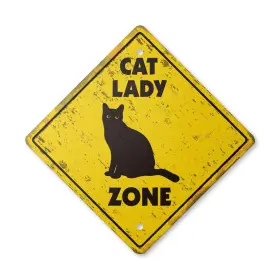 198164393158 SIGNMISSION Cat Lady Crossing Sign Zone Xing