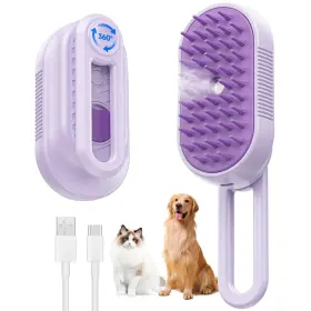 635407439872 SILVLF Cat Steam Brush Shedding Rechargeable