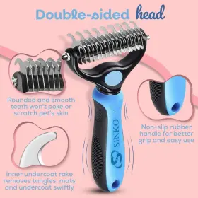 860011049647 SINKO Undercoat Rake Brush Dogs Cats Deshedding #3