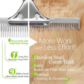 RAKE01 SOJOY01 Carpet Rake Pet Hair Removal Brush Broom #2