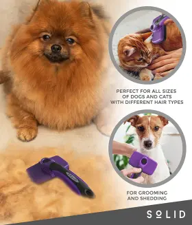 726084326613 SOLID Pet Slicker Brush Dog Cat Shedding Detang #3