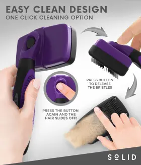 851290007817 SOLID Pet Slicker Brush Dog Cat Shedding Det #2
