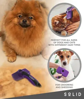 851290007817 SOLID Pet Slicker Brush Dog Cat Shedding Det #3