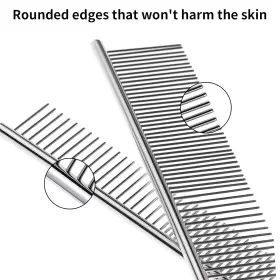 445031361349 SQAEN Dog Cat Brush Steel Comb Detangler Deshedd #3