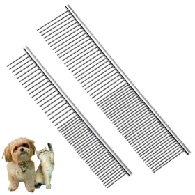 445031361349 SQAEN Dog Cat Brush Steel Comb Detangler Deshedd