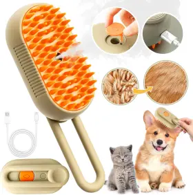 445034161199 SUFEASDF Cat Steam Brush Shedding Handle Brus