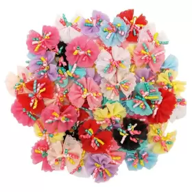 717351793955 SUFERMOE Multicolored Dog Bows Hair Ties Pet Top